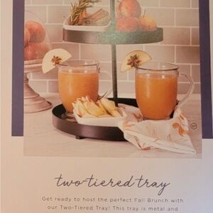 Two-Tiered Black Metal Tray